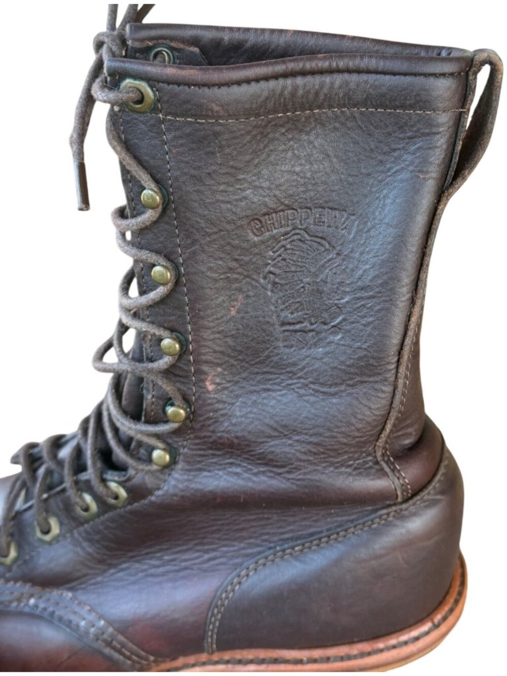 Chippewa 10" Briar Pitstop Logger Work Leather Boots 29437 Men's Size 7.5D-READ - Picture 8 of 16